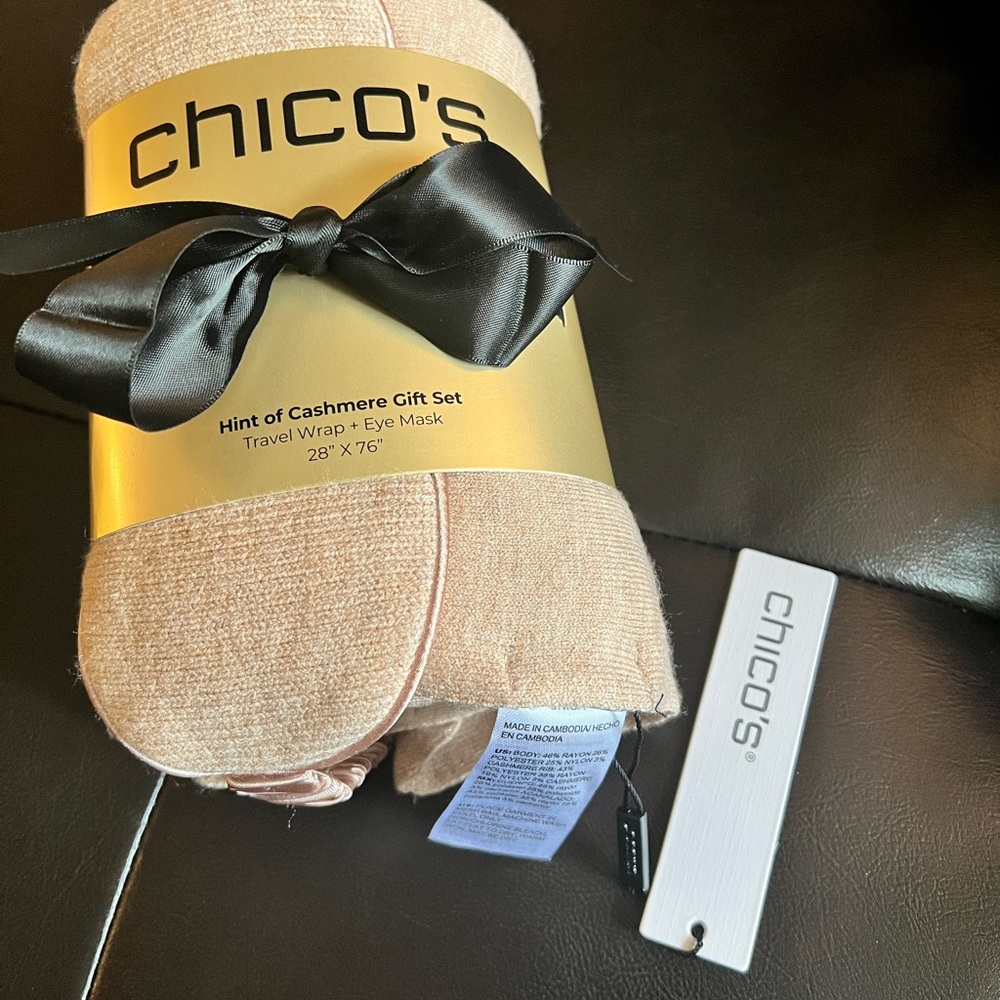 Chico's Hint of Cashmere Travel Set in Soft Tan